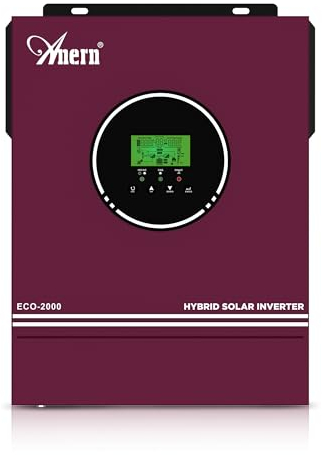 Anern 2000W Solar Hybrid Wechselrichter 12V DC auf 220V/230V AC mit 80A MPPT Solarregler Max. PV-Eingang 400V, Arbeit mit 12V Blei-Säure und Lithium Batterien…