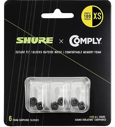 Shure EACYF1-6XS Comply 100 Serie schwarzer Schaum, Extra Klein, 6 Pack