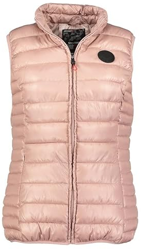 Geographical Norway Annecy Vest Basic Lady - Gilet Femme Chaude Matelassee Sans Manche-Automne Hiver Printemps Ete - Veste Manteau Chaud - Doudounes Manches Courtes Blouson (Vieux Rose S)