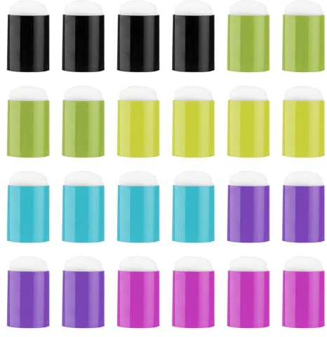 Sponge Daubers, SPRHR 24 Pièces 6 Couleurs Doigt Éponge, Éponge à Doigt, Utilisés pour Les Modèles, Les Peintures, Les Encres D'imprimerie, la Fabrication de Cartes, L'artisanat