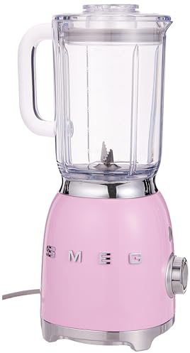 Smeg BLF03PKUK Retro 50's Style Jug Blender with Stainless Steel Blades, 4 Speed Settings and 3 Pre-set Programs, 1.5 Litre, 800W, Pink
