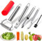GZMAISULEE Vegetable Peeler Set - 6 Pcs Stainless Steel Julienne Peelers Kit for Apple, Fruit, Cucumber, Carrot, Potatoes and Garlic