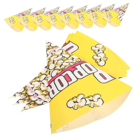 Healeved 100 Stück Popcorn-Papiertüten Popcorn-Halter Papier-Popcorn-Behälter Beutel Popcorn-Behälter Bonbonkegel Papiertüten Popcorn Einzelne Tüten Popcorn-Leckerli Kekse