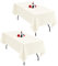 2er-Pack elfenbeinfarbene Tischdecken, 153 x 260 cm, rechteckige elfenbeinfarbene Polyester-Tischdecken für 1,8 m große Tische, waschbar, rechteckig, für Hochzeitsfeier, Bankett