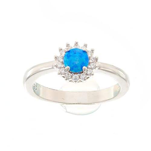 Brilio Silver Beautiful Silver Ring mit Opal und Zirkonen RI056WB - Circuit: 56 mm sBS2343-56, Estándar, Nicht-Edelmetall, Kein Edelstein