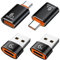 Mepsies Adaptador USB a USB C 4 Piezas, Adaptador USB3.0 Hembra a USB C Macho x2, Adaptador USB C Hembra a USB Macho x2, Compatible con MacBook, iPhone 15, Samsung Galaxy, Smartphones, Portátiles