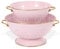 beifeier Lot de 2 Passoire Cuisine (23cm et 28cm), Or Rose Poignées Ergonomiques, Base Design Anti-bascule, Passoires Métal pour Pâtes, Légumes et Fruits​ (rose)