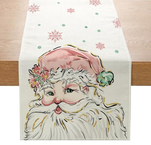 Tischläufer Weihnachten Rentier Baum Schneeflocken Weihnachtsdeko Weihnachtstischdecke Weihnachtsdeko Tisch Weihnachtstischläufer Deko Winter Tischläufer 40x140 cm (08, 40 x 140 cm)