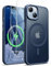 ORETECH for iPhone 13 Case, iPhone 14 Magnetic Case Compatible with Magsafe and 2 Pack Screen Protector Anti Yellowing Ultra Thin Shockproof Matt Frosted Back Phone Case Cover 6.1'' - Navy Blue