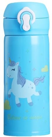 ZPSOSPZ Termo de Acero Inoxidable, Diseño Unicornio para Bebidas Frías y Calientes Botella Aislante Térmico Unicornio Taza de Acero Inoxidable Taza Reutilizable con Aislamiento Térmico