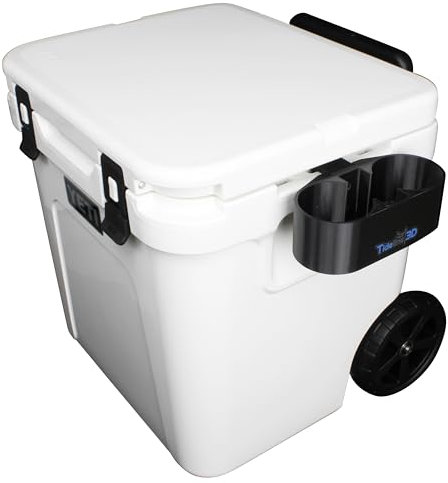 Tideline3D Cup Holder Compatible with YETI Roadie Wheeled Coolers (Black, Fits YETI Roadie 32/48/60)