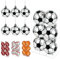6 Stück Fußball-Weihnachtskugeln, Ornamente, 6 cm, bruchsicher, mit Aufhängeschlaufe, für Weihnachtsbaumschmuck, Urlaub, Party, drinnen und draußen, 6 Stück
