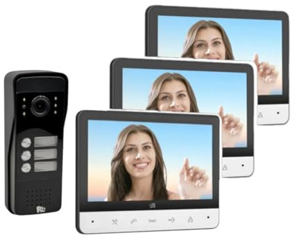 YASTA Kit Videocitofono 3 Schermi Familiare Monitor 7 Telecamera Apriporta