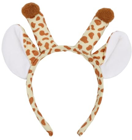 Giraffen Kostüm Haarreif, Giraffe Haarreif mit Ohren, Stirnband Giraffenhörner, Giraffenohren Headband, Giraffe Kostüm Kinder Damen Zubehör Tier Haarschmuck für Karneval Halloween Motto Party