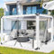 KOOEIN Transparente Abdeckplanen schwer wasserdicht,0,3mm transparente PVC-planen Seitenwände,Anti-uv/staubdicht/Winddicht,Outdoor regenfeste Zeltplanen,mit Reißverschluss,LxW-6x2.6m/19.7x8.5ft