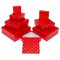 8-teiliges Set Geschenkschachteln Geschenkboxen Geschenkkarton, 8 Stück Geschenkkartonage Boxenset Weihnachten Geburtstag Hochzeit, ca. 22,5 x 22,5 x 8 cm (Rot mit metallischen Herzen)