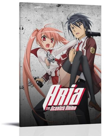 JIRUAHHY Anime-Poster, Aria The Scarlet Ammo, Schlafzimmer, Wohnzimmer, Wandkunst, Dekoration, Poster, 30 x 45 cm, Rahmenstil