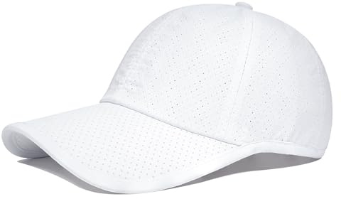 PivotWing Cap Herren Basecap Kappe Wasserabweisend Leicht Atmungsaktiv Damen Outdoor Heißer Tag Sonnenbrandbeständig Baseball Cap Herren Weich Verstellbar Mütze Weiß 56-58cm