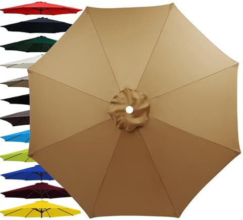 Reemplazo de Toldo para Sombrilla con 6/8 Varillas - Tela de Repuesto Exterior con Protección UV - 200/230/250/270/300/350cm