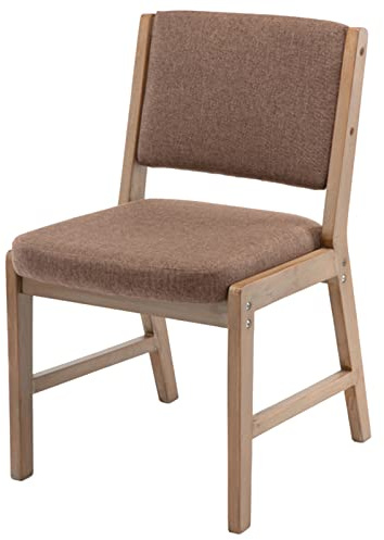 Massivträstolar Moderna möbler Restaurang Köksöar Pallar med ryggstöd och linne Sittdyna, Sitthöjd 46 cm (Färg: Brun)