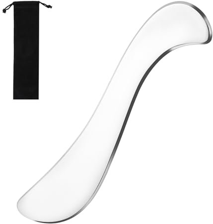 Bewudy Gua Sha Edelstahl, Guasha Schaber mit Aufbewahrungstasche Grade Faszien Tool zum Reiben Massagegerät Ganzkörper Cellulite Massage Faszienschaber für Gesicht Nacken Beine Muskelentspannung