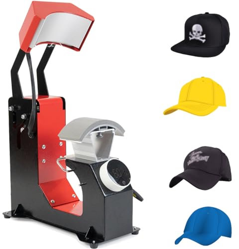 Máquina de prensa de calor 3 en 1 con placas intercambiables, panel de control digital para impresión profesional de sombreros
