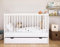 ZEE - Babybett Kinderbett, 2w1 Bett Grześ - mit Schublade, Schutzgitter und Schaumstoffmatratze inklusive - Set mit antiallergischer Matratze - 120x60cm - Weiß