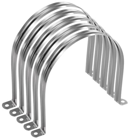 QUARKZMAN 5pcs Abrazaderas Conducción 6 Pulgadas 150mm U M150 | Abrazadera Tubo En Correa Tubo Rígido Acero Inox Soporte En Forma U Con Dos Agujeros Para Fijación Tubo Manguera