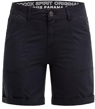 SOCCX Damen Bermudashorts mit Zip Fly Blue Navy, S