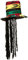 W WIDMANN MILANO Party Fashion 8450B - Zylinder Rastafari, mit Dreadlocks, Rasta, Hut, Kopfschmuck, Accessoire, Karneval, Mottoparty