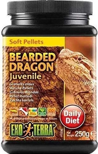 Exo Terra Soft Pellets Juvenile Bearded Dragon Food, 250 g