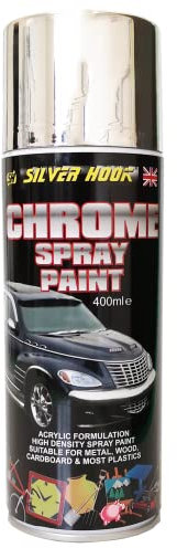 Silverhook Chrome Effect Acrylic Spray Paint 400ml Metallic Colour Touch Up Multi-purpose quick drying