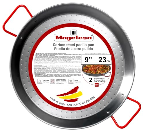 MageFesa Carbon Steel Paella Pan, 9 Inch by Magefesa