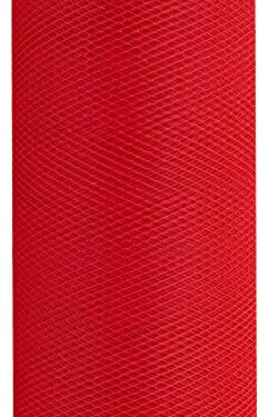 9 m de ruban en tulle, 15 cm, Tulle, Rouleau en tulle rot 250