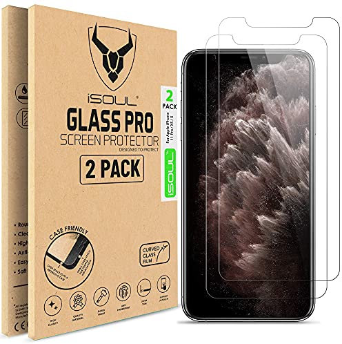iSOUL Screen Protector for iPhone 11 Pro, iPhone Xs and iPhone X 5.8-Inch, Case Friendly, Tempered Glass Film, 2-Pack