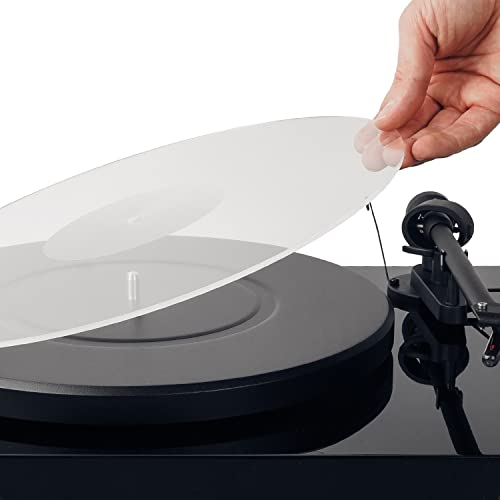 Alfombrilla acrílica para Tocadiscos, Disco acrílico Transparente de 29,8 cm, mecanizado con precisión, con rebaje para la Etiqueta del Vinilo, Ideal para Platos de 30 cm y una reproducción óptima. 