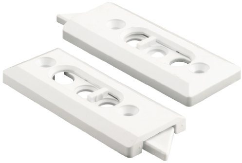 Prime-Line F 2728 Tilt Latch Pair, White Plastic Construction, Spring-Loaded, 2-1/8 In. Hole Centers (1 Pair)