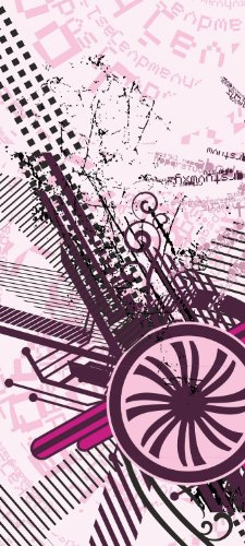 wandmotiv24 Türtapete Roxy TT096 90x200cm Technik Grunge Tapete Pink