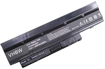 vhbw Akku kompatibel mit Toshiba Mini NB550, NB550D, NB550D/00D, NB550D/00H, NB550D/00J, NB550D/00K Notebook (4400mAh, 10,8V, Li-Ion)