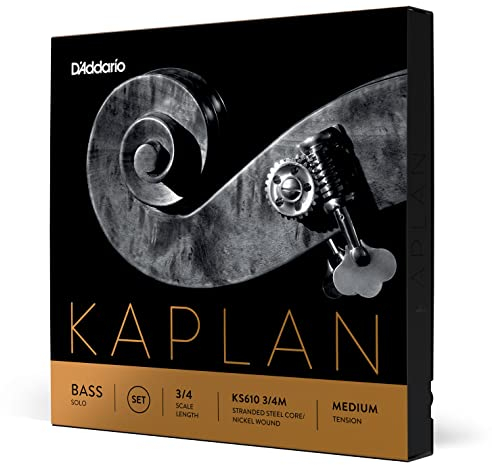 D'Addario Kaplan Solo Double Bass String Set, 3/4 Scale, Medium Tension