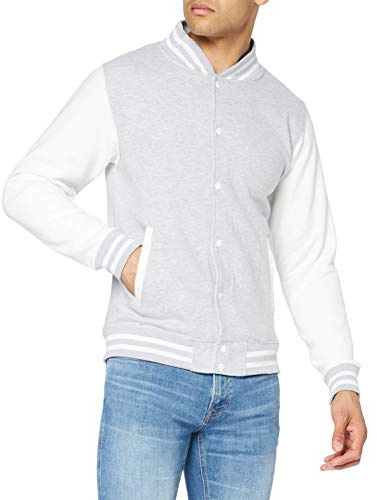 AWDis JH043MOXN / BURM, Men's Jacket, Multicolored (Heather Grey/White), Medium