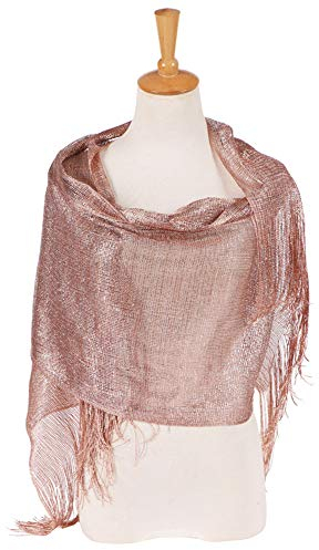 iSpchen Femme Soirée Wrap Étole Châle élégant pour Mariages, fêtes, Demoiselle d'honneur, Bal pour Femme Écharpe Longue Écharpe Cadeau Mode en Brillant léger Lovely Tassel écharpes