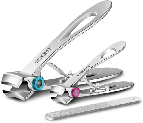 SZQHT Nagelknipser für dicke Nägel, mit großem Backen, für eingewachsene Maniküre, Pediküre-Set, für Damen und Herren(Silber)