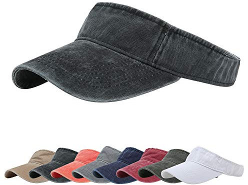 DOANNOTIUM Sport Sun Visor Hats Cotton Ball Caps Empty Top Baseball Sun Cap for Men Women, Black, One Size