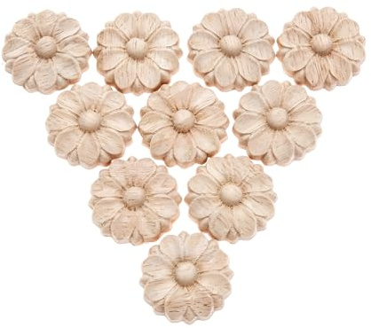 MUXSAM 10Pcs 3cm Wood Carved Corner Frame Applique Onlay Decal Cabinet Furniture Decoration