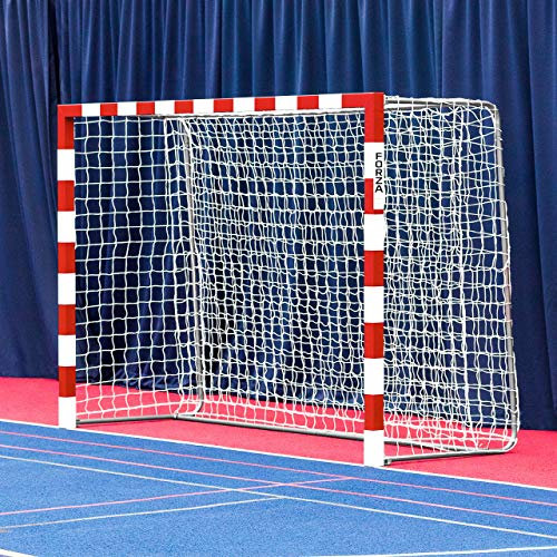 FORZA Alu80 klappbare Futsal Tore – rote oder Blaue gestreifte Fußballtore – als Einzeln oder als EIN Paar erhältlich (Paar, Rot & Weiß)
