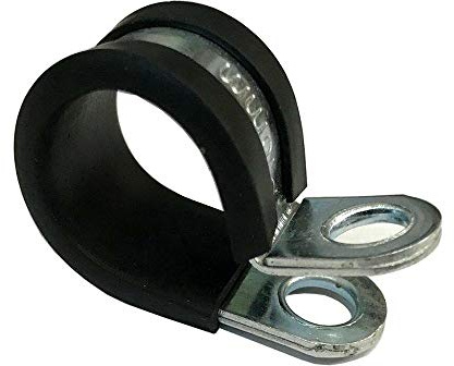 50 Pack || Rubber Lined Steel Strong P Clip Clips Hose Pipe Clamps Cable Wire (6mm)