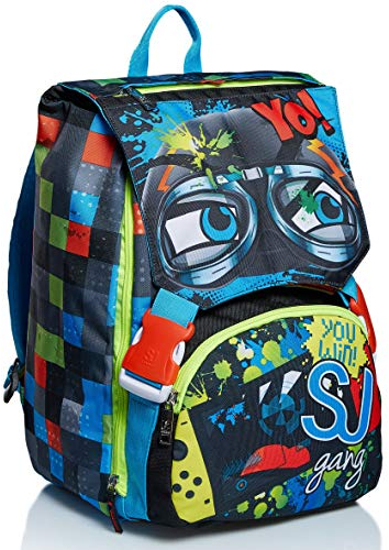 SJ Rucksack, Schulranzen für Grundschule, ab 1. Klasse, Schulrucksack mit Doppelfach, Extra Volumen; Geräumige Schultasche für Mädchen und Jungen, mehrfarbig/Muster