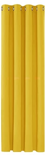Deconovo Blickdichte Gardinen mit Ösen Verdunkelungsvorhänge Wohnzimmer Dicke Thermogardine Kälteschutz warm Hitzeschutz, 214x132 cm(HöhexBreite), Senfgelb, 1 Stück