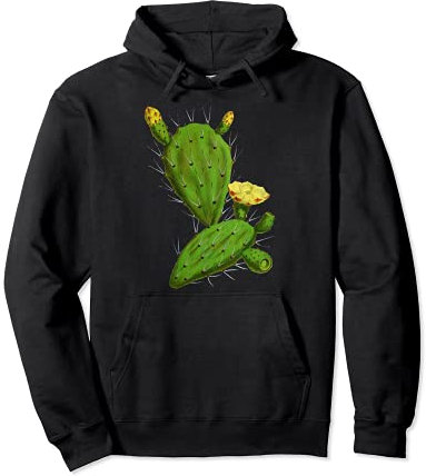 Vintage Botany Botanical Cactus OPUNTIA Succulent Plant Pullover Hoodie
